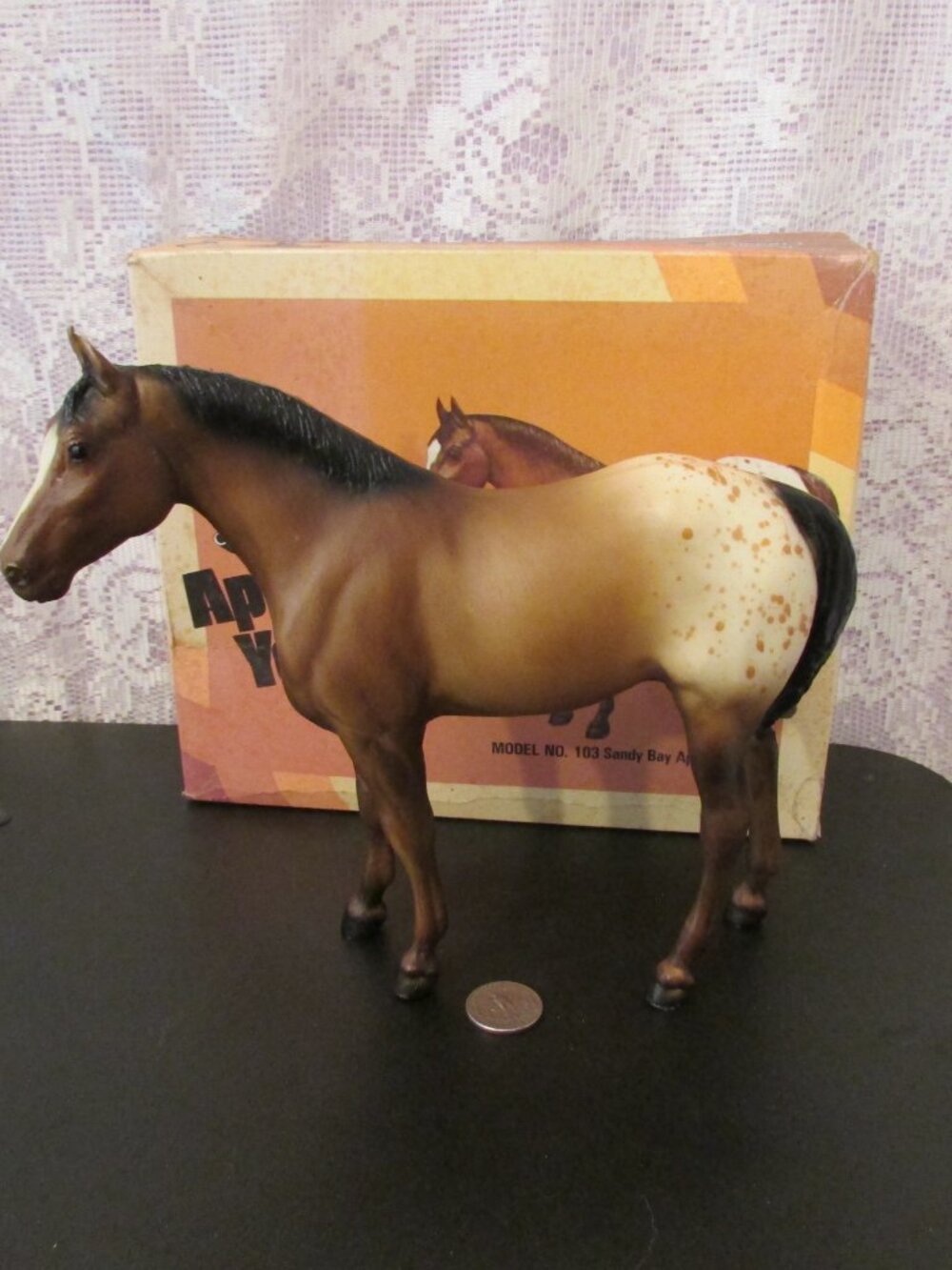 Breyer Vintage Sandy Bay Appaloosa Quarter Horse Yearling #103 1971-1988 w/box - Picture 13 of 16